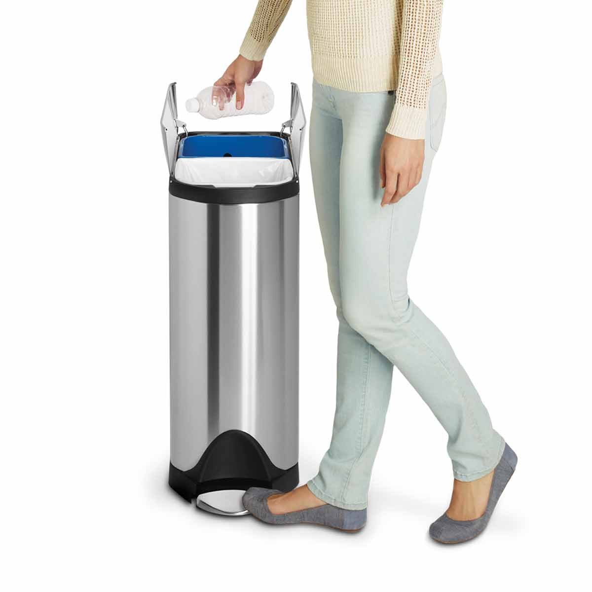 40L Dual Compartment Butterfly Step Can